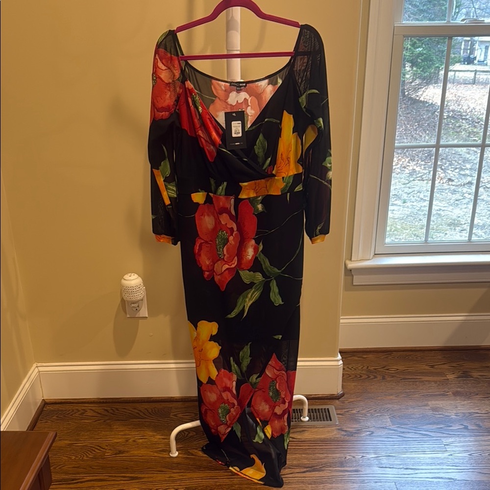Floral Black Dress